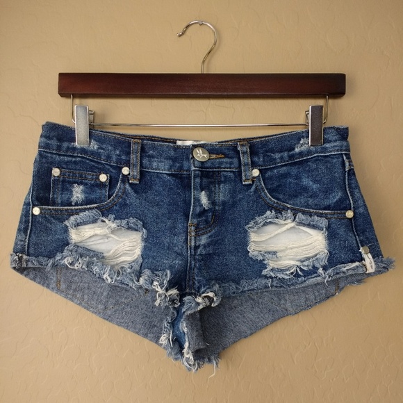 One Teaspoon Pants - One Teaspoon X Distressed Cutoff Trash Whores